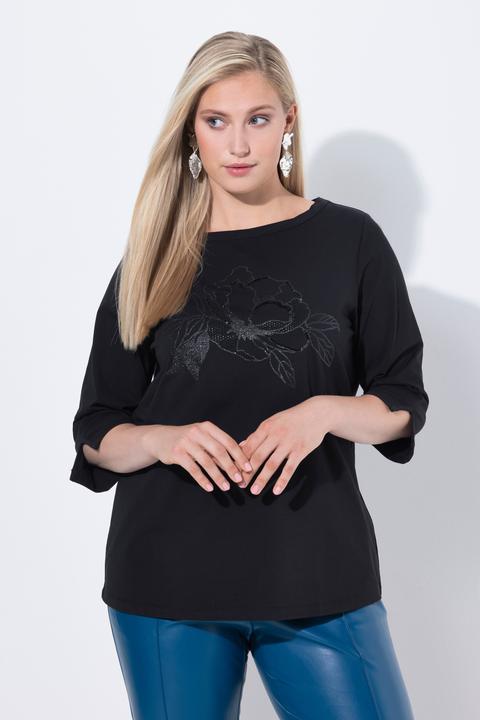 Produktbild Ulla Popken Shirt, Blüte, U-Boot-Ausschnitt, Langarm (62)