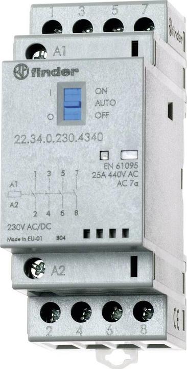 Produktbild Finder Installationsschütz für 35 mm-Schiene 22.34.0.230.1340 4 Schliesser