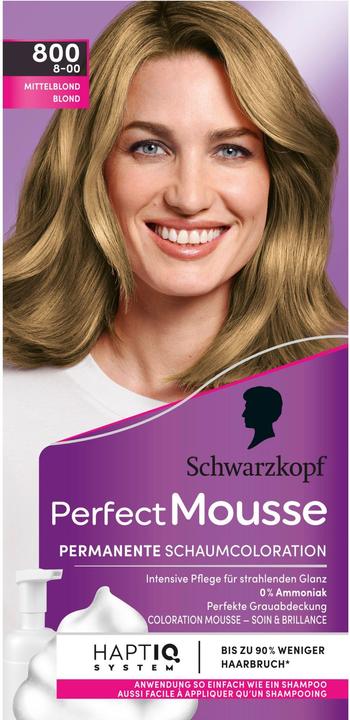 Produktbild Schwarzkopf Perfect Mousse Schaumcoloration (800 Mittelblond)