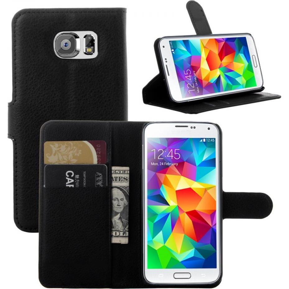 Screenguard Samsung Galaxy S6 Leather Guard Lederhülle (Samsung Galaxy S6), Smartphone Hülle, Schwarz