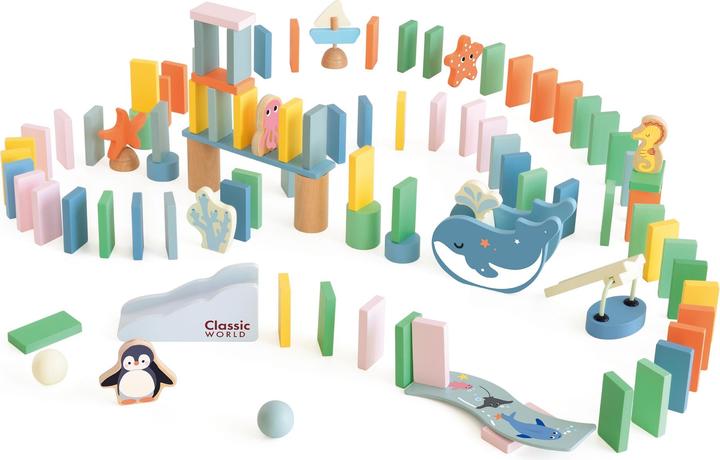 Produktbild Classic World Domino-Ozean aus Holz, 100 Stück.