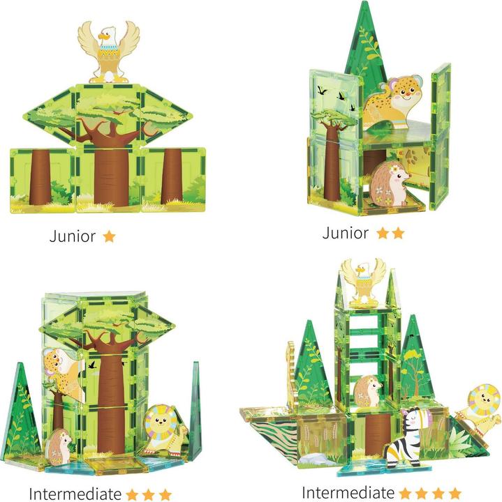 Produktbild PicassoTiles Picasso Tiles - Safari themed set with 8 animals (46 pcs) (PTQ12)