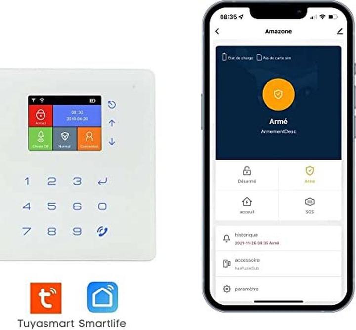 Image du produit LifeBox Alarme sans fil maison WiFi et GSM - Kit 4 détecteurs infrarouges et d'ouverture