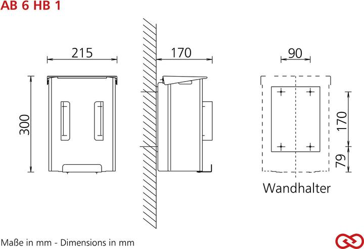 Produktbild Ophardt HB 1 Damen Hygieneabfallbox mit Hygienebeutelspender 6l (Intimwaschlotion)