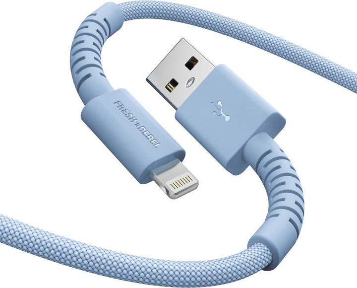 Actual product image Fresh'N Rebel Fresh 'n Rebel USB-A zu Lightning silicone geflochtenes Kabel "FlexWave" 2m, Vivid Blue (2 m, 12 W)