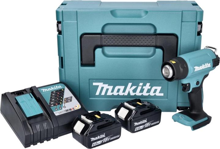 Image du produit Makita DHG 180 RGJ Pistolet à air chaud sans fil 18 V 550 °C + 2x batterie 6,0 Ah + chargeur + Makpac