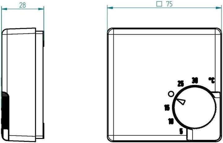 Actual product image Eberle Controls Room thermostat flush-mounted 5 to
