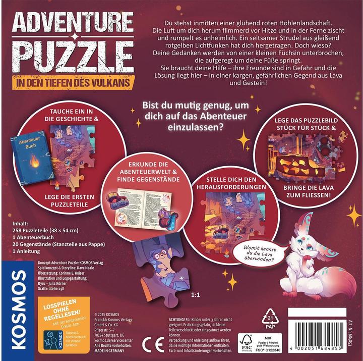 Actual product image Kosmos Adventure Puzzle: In den Tiefen des Vulkans (258 pieces)