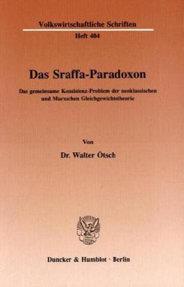 Produktbild Das Sraffa-Paradoxon (Deutsch, Walter Ötsch, 1990)
