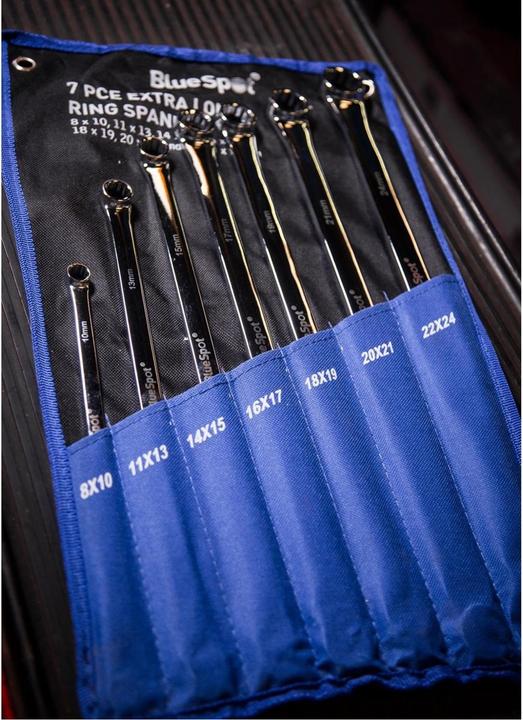 Actual product image BlueSpot Tools Extra Long Ring Spanner Set, 7 Piece