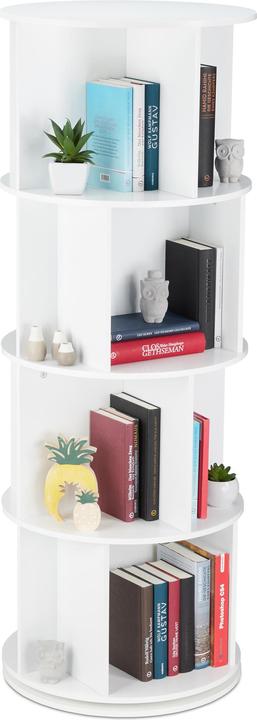 Actual product image Relaxdays Rotating Bookshelf with 12 Slots (50 x 50 x 138 cm)