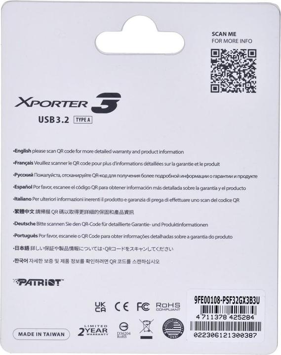 Produktbild Patriot USB 32GB Xporter GEN 1 3.2 PAT (32 GB, USB-A)