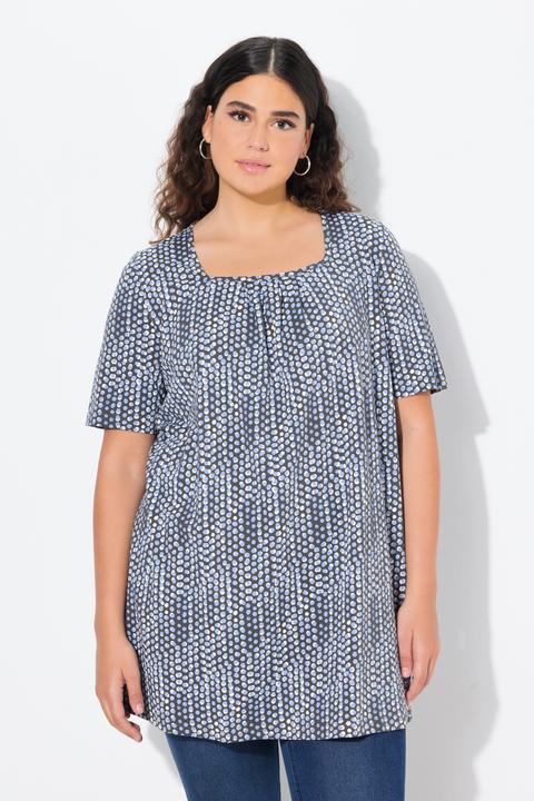 Immagine prodotto Ulla Popken Maglia dal taglio lungo e svasato con pallini, scollo rettangolare e mezze maniche (46, 48)