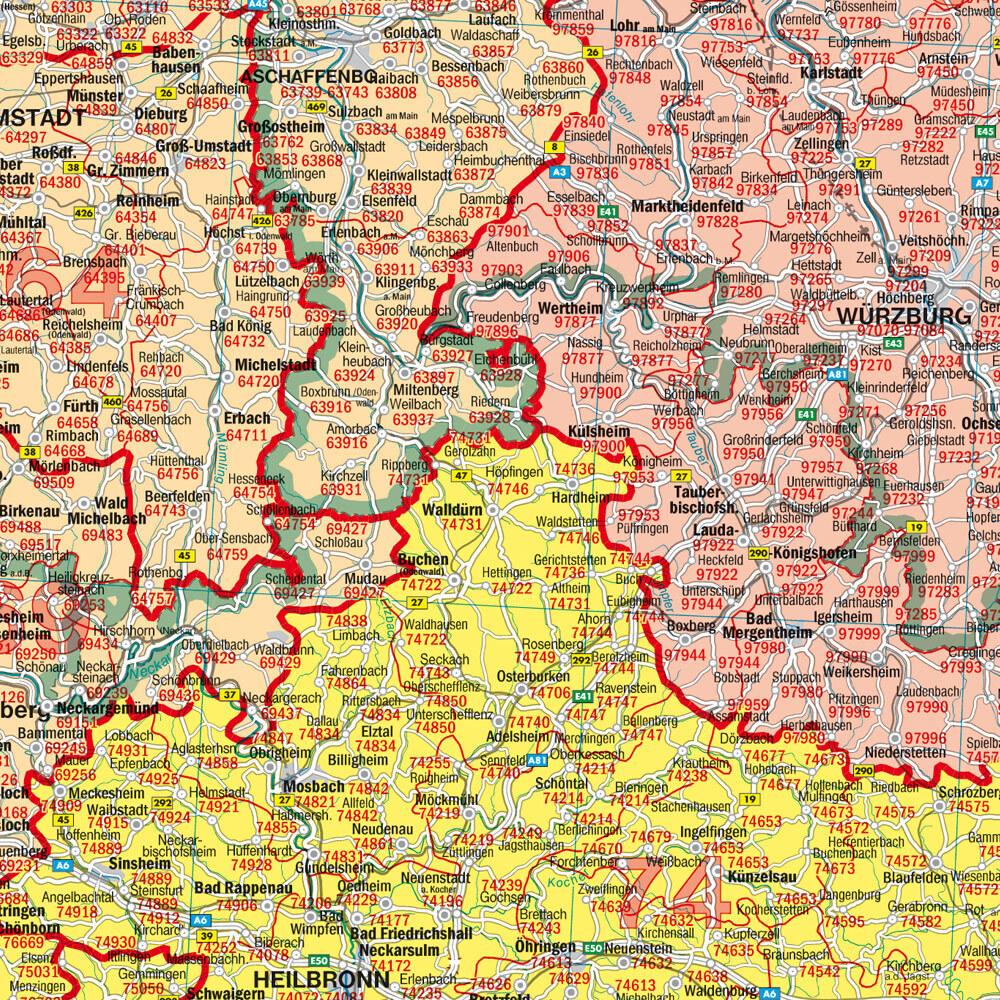 Thumbnail - Deutschland Postleitzahlen. Germany Post Codes, Landkarte