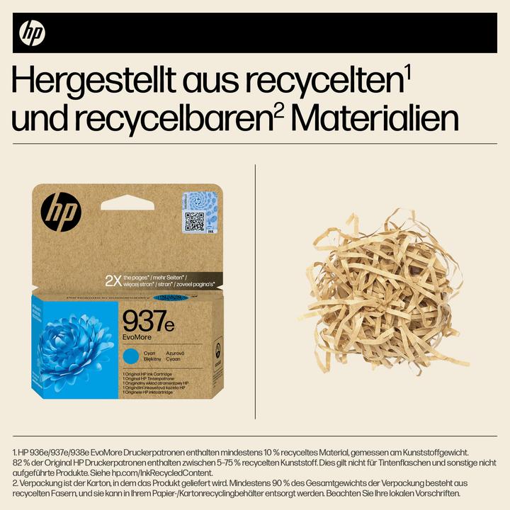 Immagine prodotto HP Inchiostro n. 937e EvoMore ciano (C)