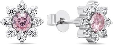 Produktbild Brilio Silver - Decent silver earrings with zircons Flowers EA577WP