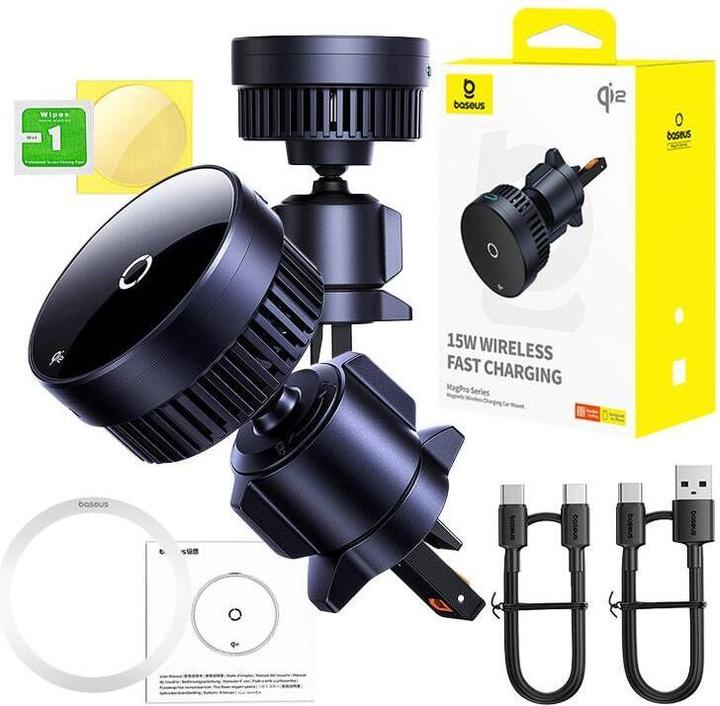 Image du produit Baseus Support voiture avec chargeur à induction MagPro 15W Qi2.0 (Noir)