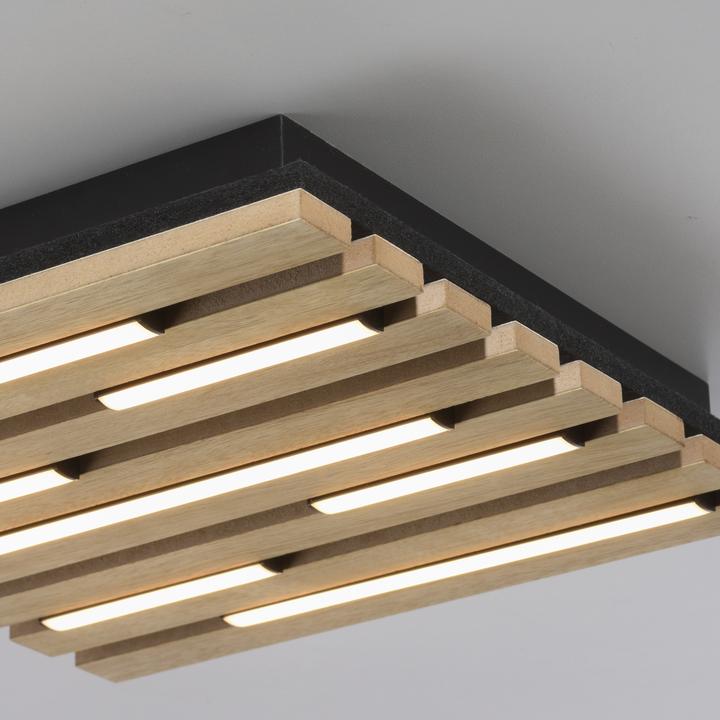 Produktbild Just Light LED Deckenlampe AKUSTIK Holz Akustikpanel mit Echtholzfurnier Eiche (1450 lm)