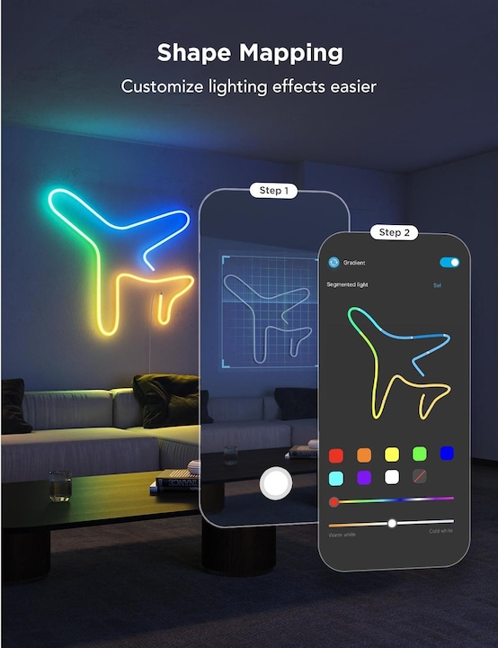Image du produit Govee 5M Neon Preinstalled Strip Light en blanc cassé (Multicolore, 500 cm, Intérieur, Extérieur)