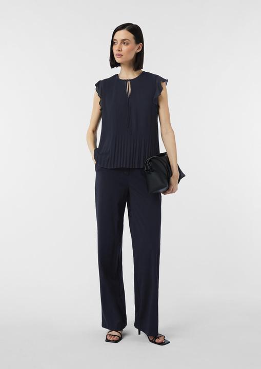 Image du produit Comma Bluse Plissierte Bluse mit Bindedetail und Volants (40)