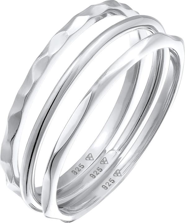 Immagine prodotto Elli Anello a fascia impilabile Set di 3 anelli in argento 925 (54, 925 Argento)