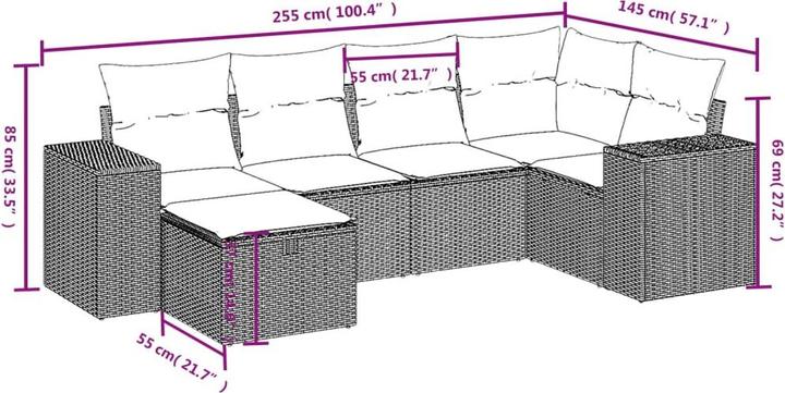 Actual product image vidaXL 10-piece garden lounge set with cushions