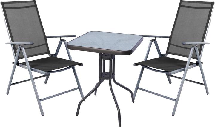 Produktbild Mojawo 3-tlg Bistro Garnitur Bistromöbel Klappstuhl Sitzgruppe Hochlehner