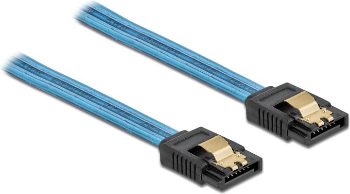 Produktbild Delock SATA-Kabel UV Leuchteffekt blau 0.3 m