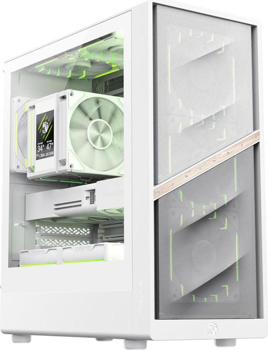 Actual product image GameMax Boitier Mini Tour Micro ATX Aeris 330 ARGB avec panneau vitré (Blanc (mATX)