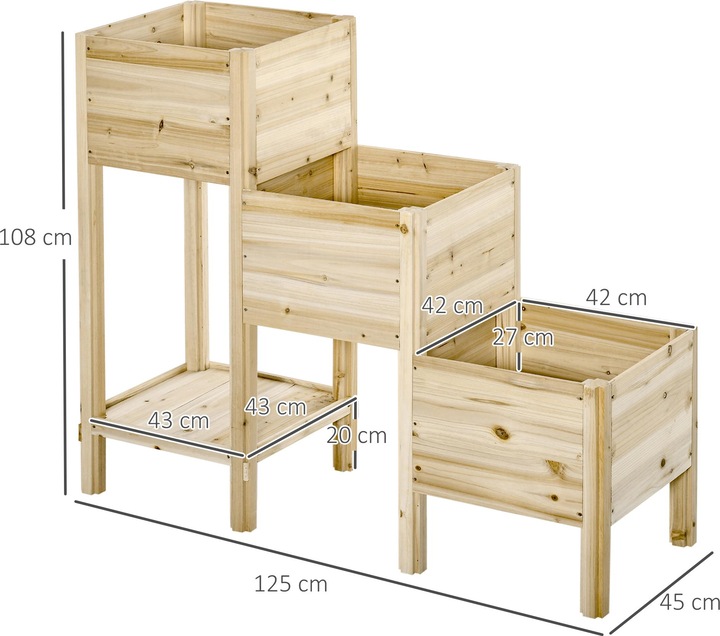 Produktbild Outsunny Hochbeet mit 3 Stufigen Design