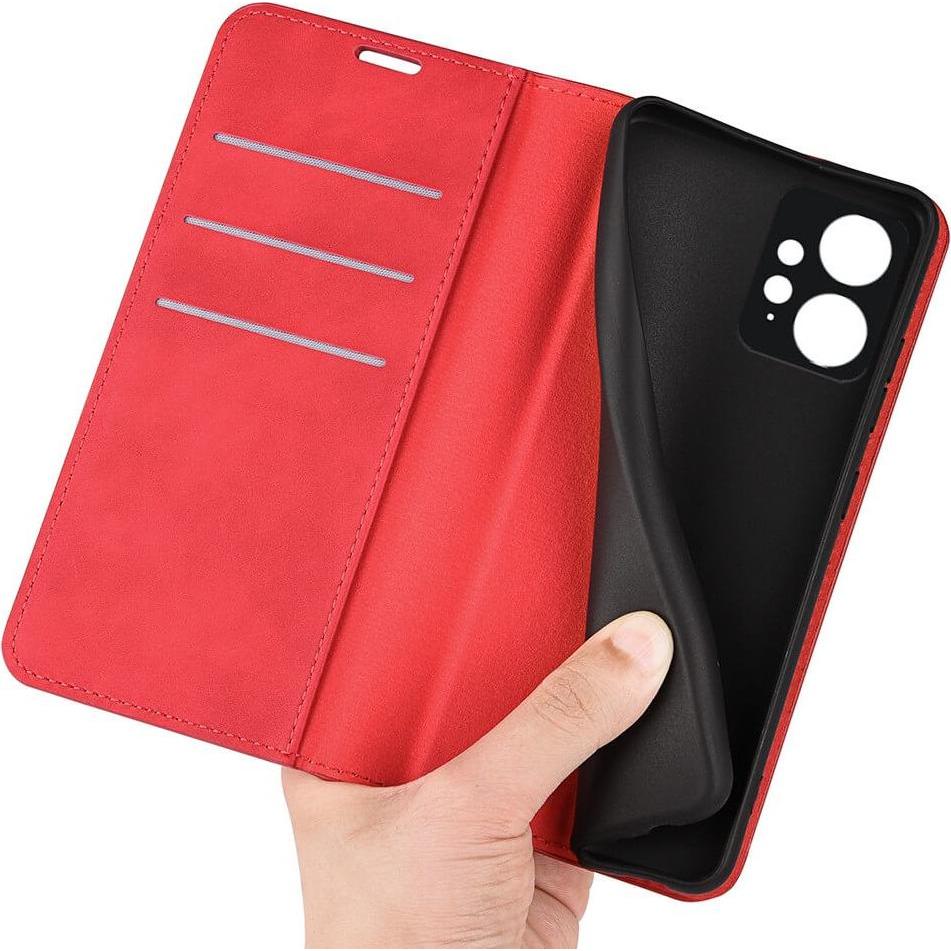 Thumbnail - Cover-Discount Xiaomi Redmi Note 12 4G - Stand Flip Case Hülle rot (Xiaomi Redmi Note 12), Smartphone Hülle, Rot