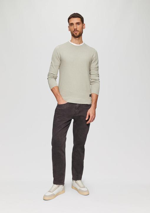 Actual product image s.Oliver Strickpullover Strickpullover mit Strukturmix und Logo-Patch (L, XL)