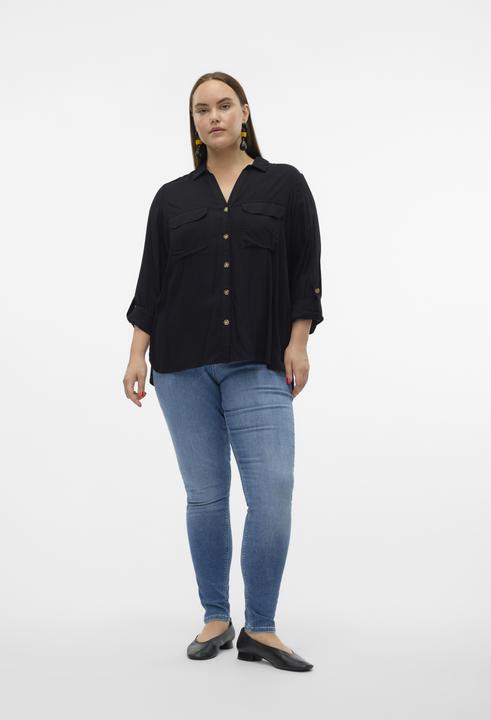 Produktbild Vero Moda Normal geschnitten Hemdkragen Curve Ärmel mit Umschlag Hemd Hemd (50)