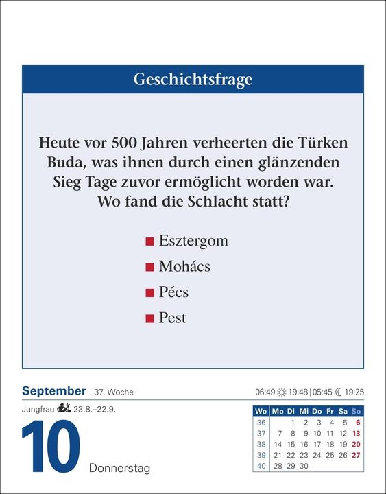 Energy Label Harenberg Abenteuer Geschichte Tagesabreisskalender 2026 - Menschen, Ereignisse, Epochen - von den Anfängen
