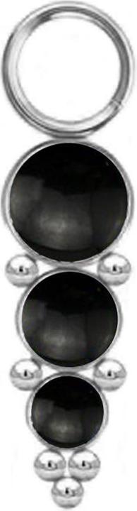 Image du produit Star Piercing Anhänger silber drei schwarze Onyx Steinen mit Kugeln (sans laiton, Acier chirurgical 316L, Minéral)