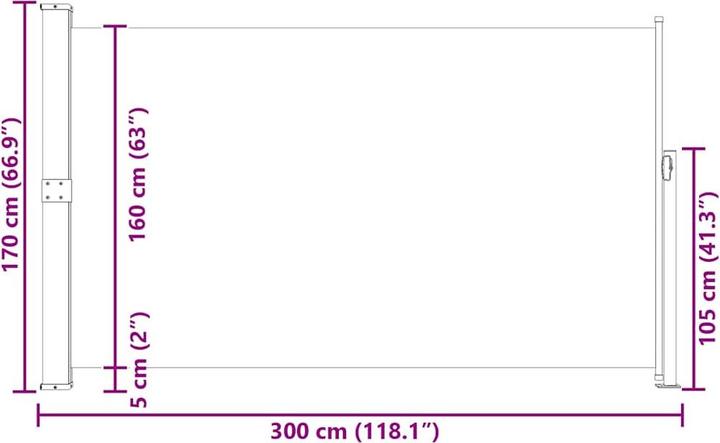 Produktbild vidaXL Seitenmarkise (3 m)