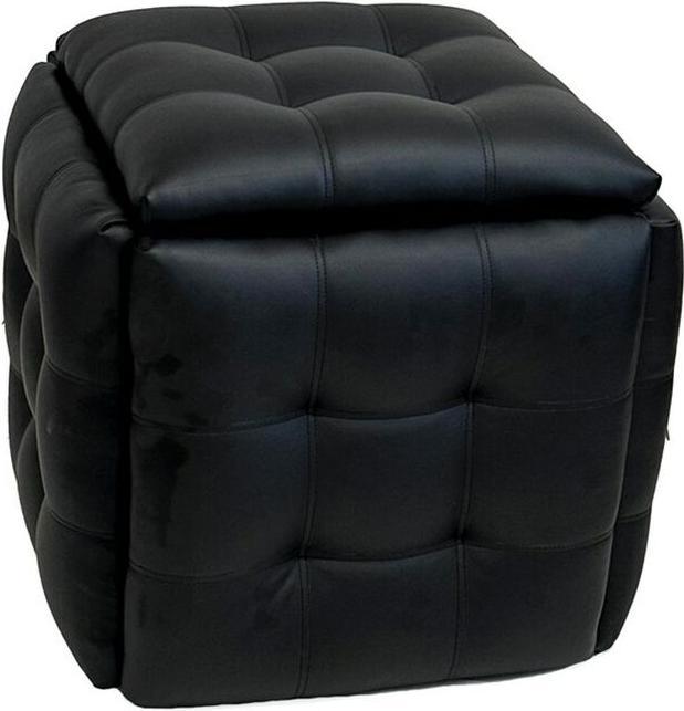 Produktbild Go Gift 5-in-1 Pouffe-Transformer - 5 Hocker in 1 Pouffe schwarzes Eco-Leder