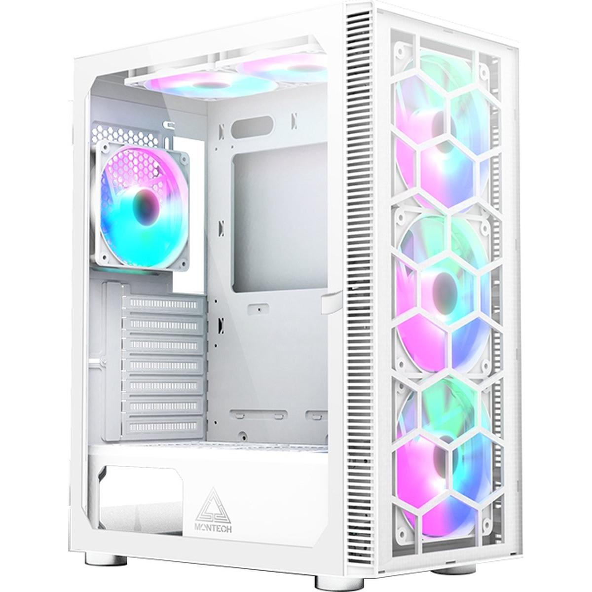 Montech X3 Vetro Bianco (ATX, Mini-ITX, mATX), Case PC, Bianco