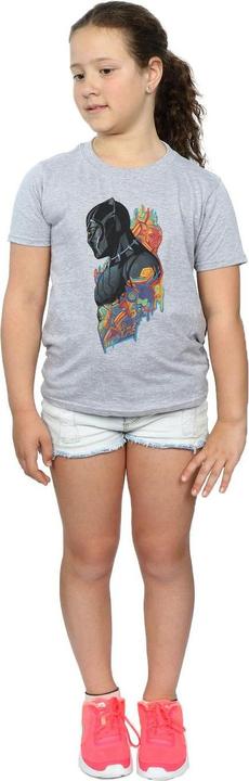 Actual product image Girls Black Panther Profile Cotton T-Shirt (140, 146)