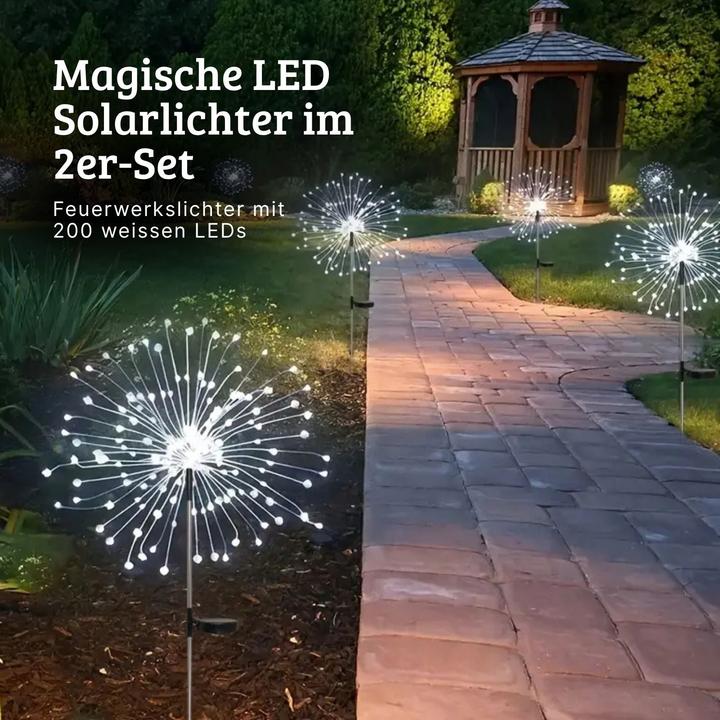 Actual product image Hermex 2er-Set LED Solar-Feuerwerkslichter Lichterkette Gartenleuchte Deko (0.11 m)