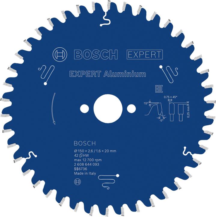 Produktbild Bosch Professional Zubehör Kreissägeblatt Expert for Aluminium, 150 x 20 x 2,6 mm, 42
