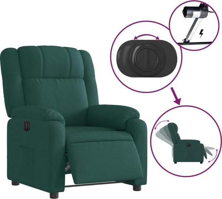 Immagine prodotto vidaXL Poltrona massaggiante in tessuto verde scuro,Colore: verde scuro,Materiale