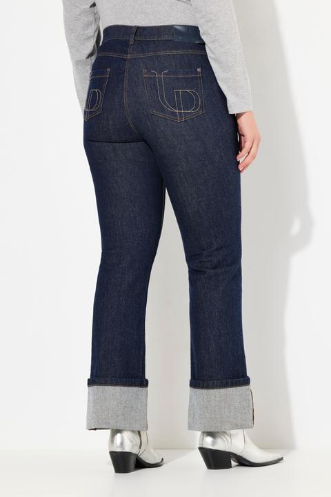 Produktbild Ulla Popken Jeans Mary, weites Bein, Saumumschlag, Stretchdenim (50)