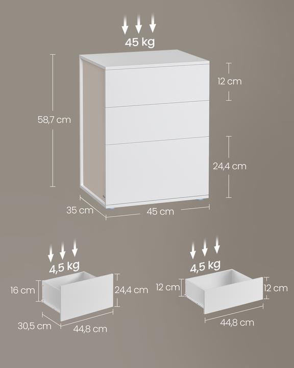 Actual product image Vasagle Charlotte (45 x 35 x 59 cm)