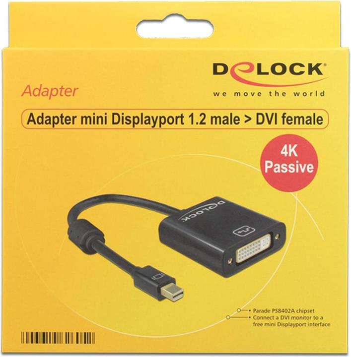 Produktbild Delock Adapter mini Displayport 1.2 Stecker > DVI Buchse Passiv (DVI, 20 cm)