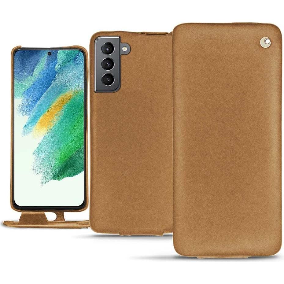 Noreve Lederschutzhülle vertikal (Samsung Galaxy S21 FE), Smartphone Hülle, Beige