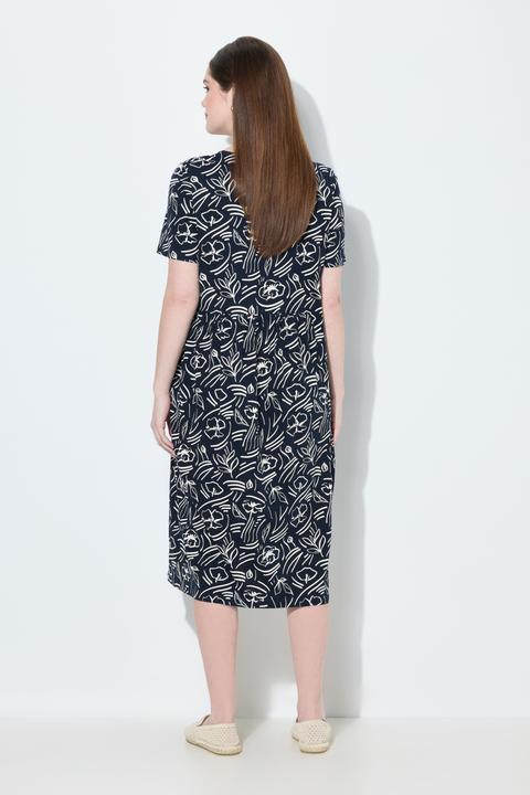 Produktbild Ulla Popken Midikleid, Blüten, V-Ausschnitt, Halbarm (50, 52)