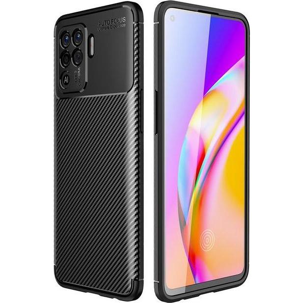 MU Style Carbon Fiber TPU Softcase Series (Oppo A94), Smartphone Hülle, Schwarz