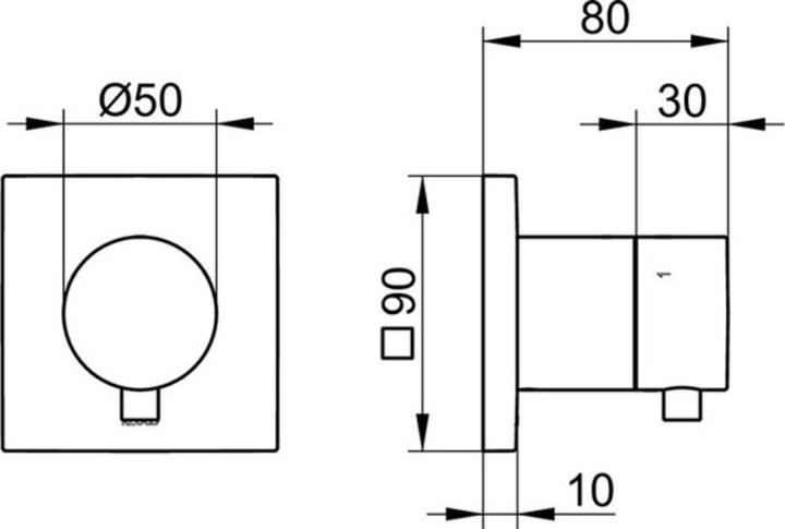 Actual product image Keuco IXMO UP diverter valve f 3 Verbr Ros ec Sw-chr gebü