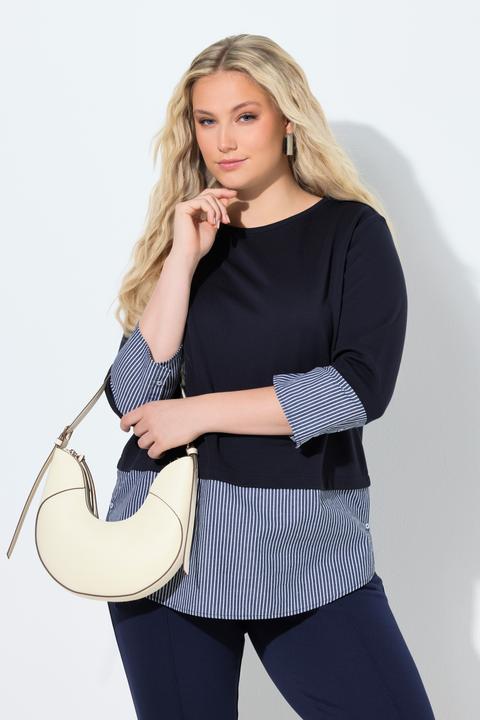 Produktbild Ulla Popken Sweatshirt, Blusensaum, Rundhals, 3/4-Arm (62)